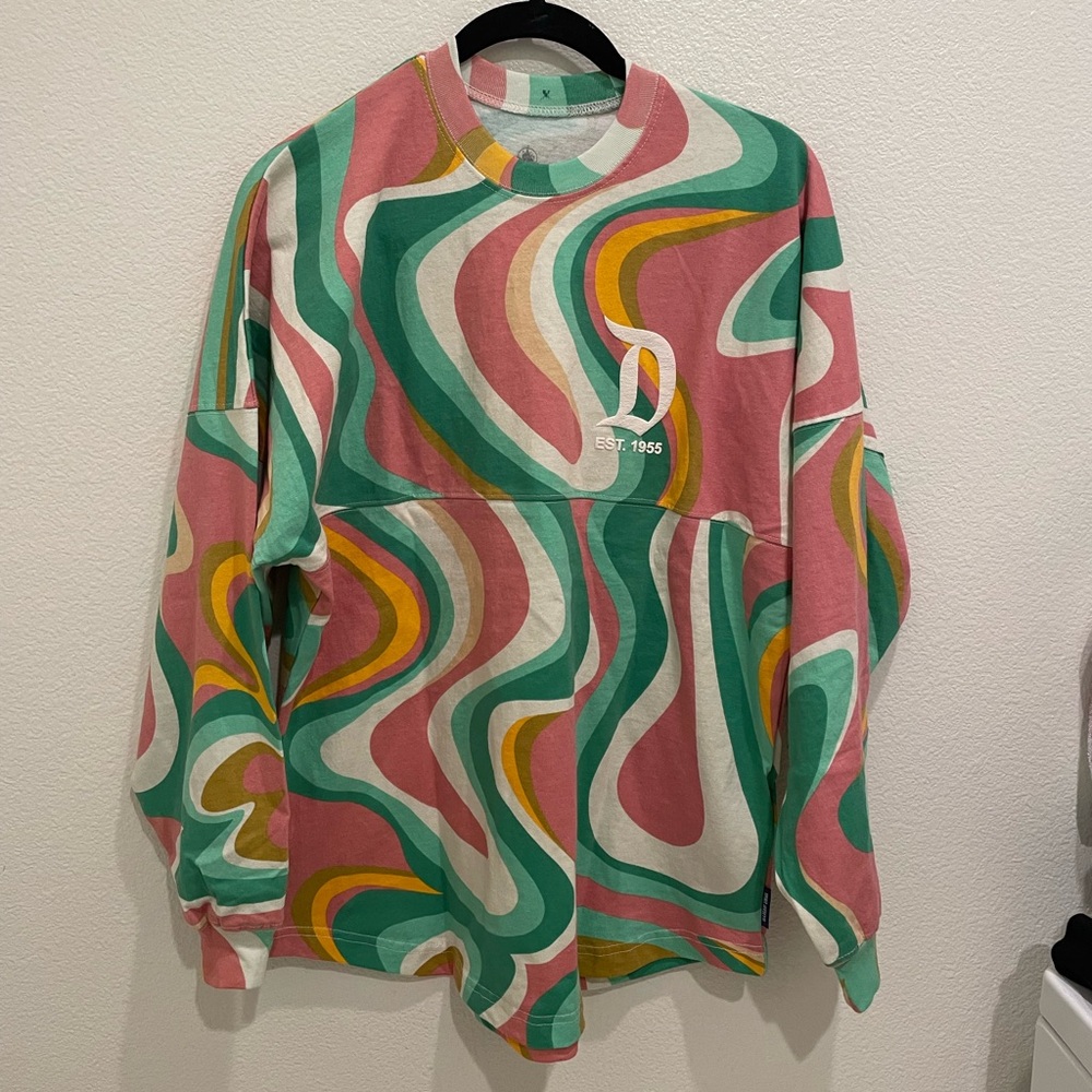 NWT Disney Parks Swirl Spirit Jersey Womens Size Small S